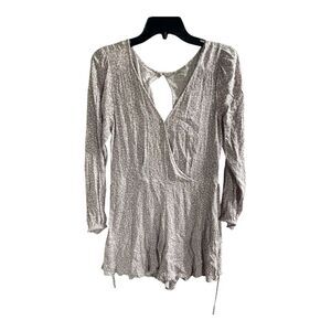 American Eagle Romper Sz XL Cottage Core Lavender W/ Daisies Long Sleeves Travel